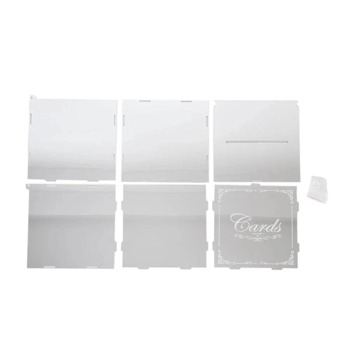 10" Mirror Acrylic Wedding Card Box with Slot