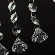 10 Octagon Acrylic Crystal Beaded Garland Strands - Clear ACRY_CHAIN002_2FT_CLR