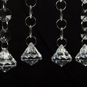 10 Octagon Acrylic Crystal Beaded Garland Strands - Clear ACRY_CHAIN002_2FT_CLR
