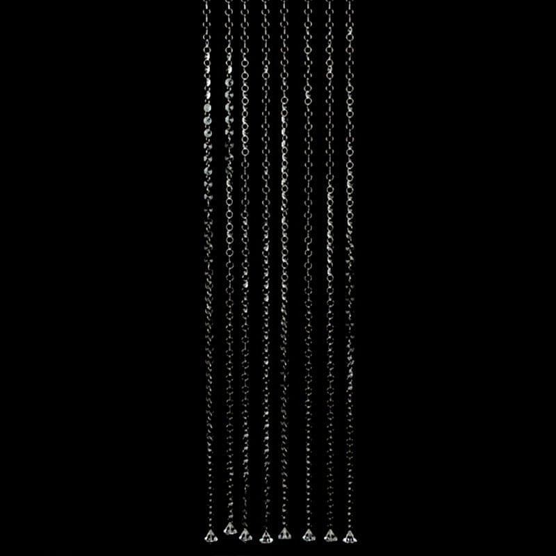 10 Octagon Acrylic Crystal Beaded Garland Strands - Clear ACRY_CHAIN002_2FT_CLR