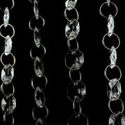 10 Octagon Acrylic Crystal Beaded Garland Strands with Diamond Prism Pendant - Clear ACRY_CHAIN002_3FT_CLR