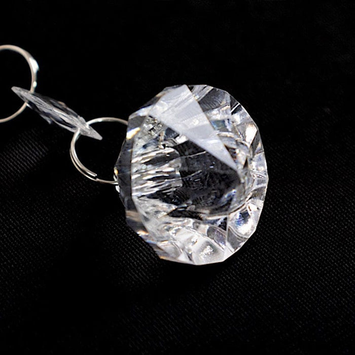 10 Octagon Acrylic Crystal Beaded Garland Strands with Diamond Prism Pendant - Clear ACRY_CHAIN002_3FT_CLR