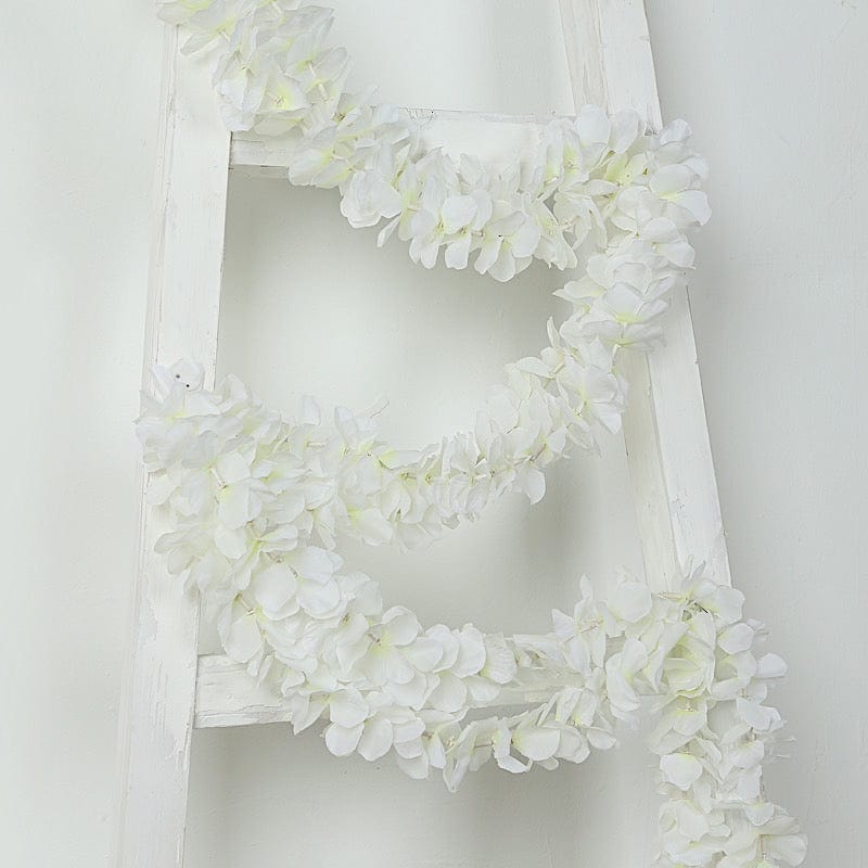 10 pack 6.5 ft long Wisteria Vines Artificial Flower Garlands - White ARTI_GLND_PET01_WHT