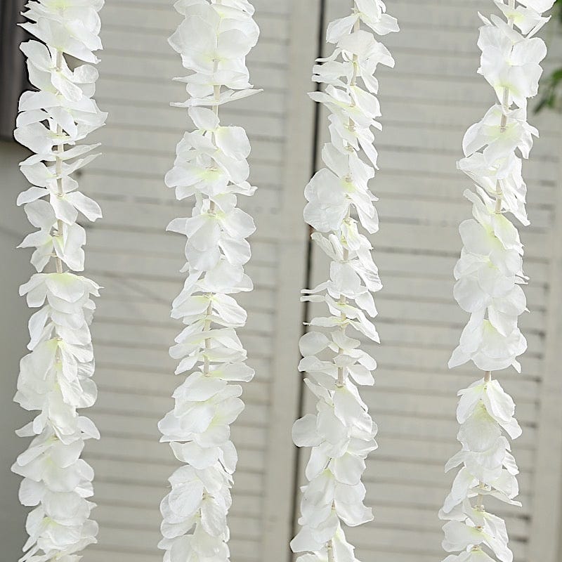 10 pack 6.5 ft long Wisteria Vines Artificial Flower Garlands - White ARTI_GLND_PET01_WHT