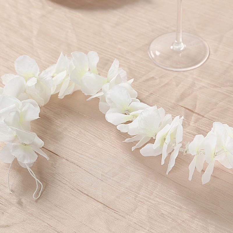 10 pack 6.5 ft long Wisteria Vines Artificial Flower Garlands - White ARTI_GLND_PET01_WHT