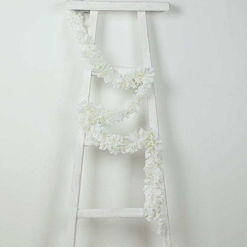 10 pack 6.5 ft long Wisteria Vines Artificial Flower Garlands - White ARTI_GLND_PET01_WHT
