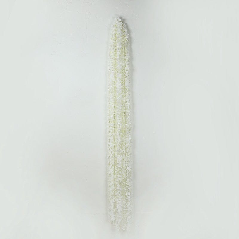 10 pack 6.5 ft long Wisteria Vines Artificial Flower Garlands - White ARTI_GLND_PET01_WHT