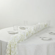 10 pack 6.5 ft long Wisteria Vines Artificial Flower Garlands - White ARTI_GLND_PET01_WHT