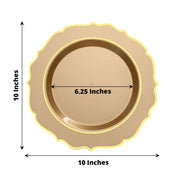 10 pcs 10" Plastic Dinner Plates With Scalloped Rim - Disposable Tableware