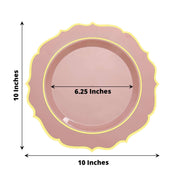 10 pcs 10" Plastic Dinner Plates With Scalloped Rim - Disposable Tableware