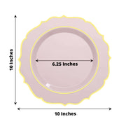 10 pcs 10" Plastic Dinner Plates With Scalloped Rim - Disposable Tableware