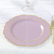 10 pcs 10" Plastic Dinner Plates With Scalloped Rim - Disposable Tableware