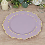 10 pcs 10" Plastic Dinner Plates With Scalloped Rim - Disposable Tableware