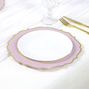 10 pcs 10" Plastic Dinner Plates With Scalloped Rim - Disposable Tableware