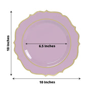 10 pcs 10" Plastic Dinner Plates With Scalloped Rim - Disposable Tableware