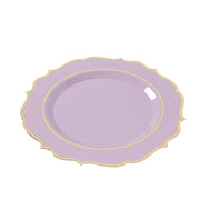 10 pcs 10" Plastic Dinner Plates With Scalloped Rim - Disposable Tableware