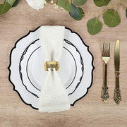 10 pcs 10" Plastic Dinner Plates With Scalloped Rim - Disposable Tableware