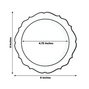 10 pcs 10" Plastic Dinner Plates With Scalloped Rim - Disposable Tableware