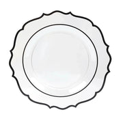 10 pcs 10" Plastic Dinner Plates With Scalloped Rim - Disposable Tableware