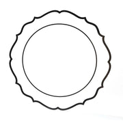 10 pcs 10" Plastic Dinner Plates With Scalloped Rim - Disposable Tableware