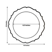 10 pcs 10" Plastic Dinner Plates With Scalloped Rim - Disposable Tableware