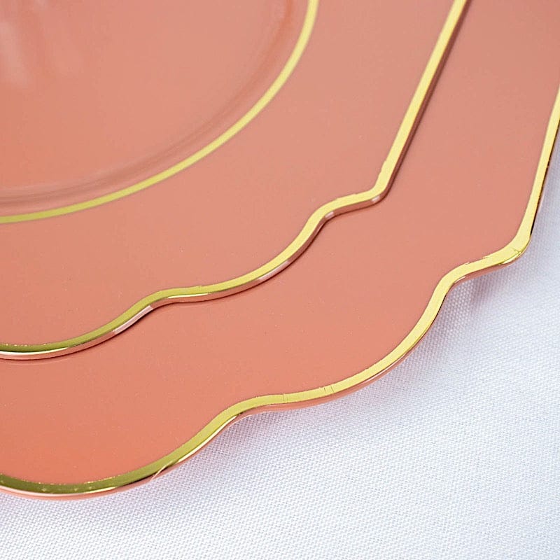 10 pcs 12" Baroque Plastic Dinner Plates - Disposable Tableware