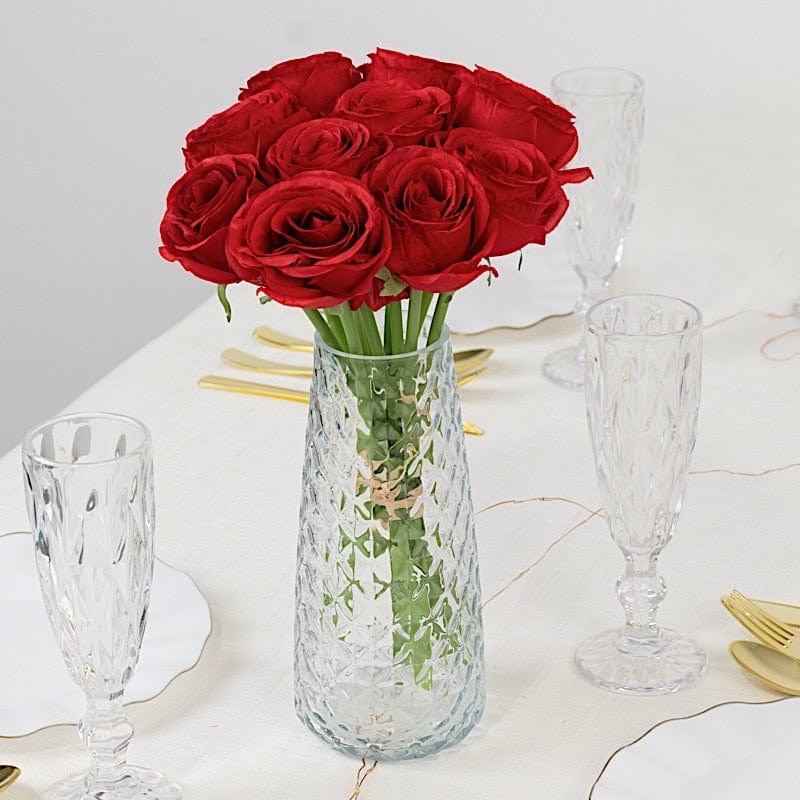 10 Pcs 12" in Realistic Silk Roses Artificial Flowers for Arrangements and Bouquets