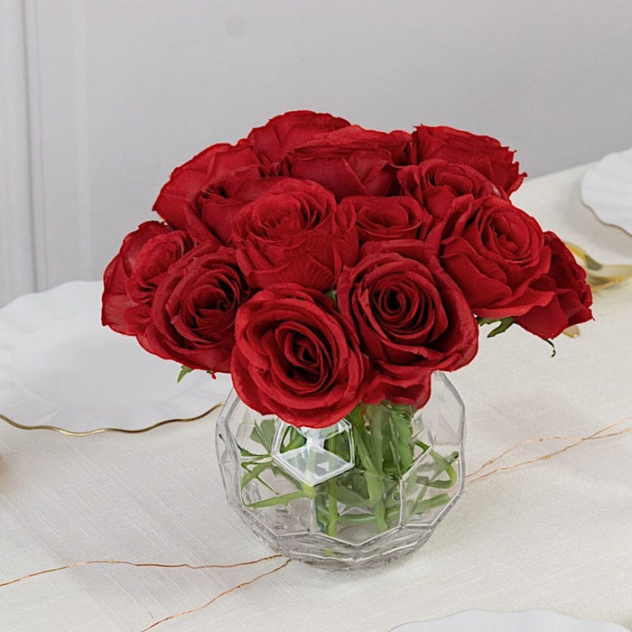 10 Pcs 12" in Realistic Silk Roses Artificial Flowers for Arrangements and Bouquets