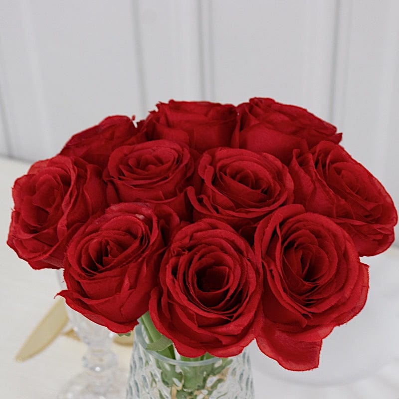 10 Pcs 12" in Realistic Silk Roses Artificial Flowers for Arrangements and Bouquets