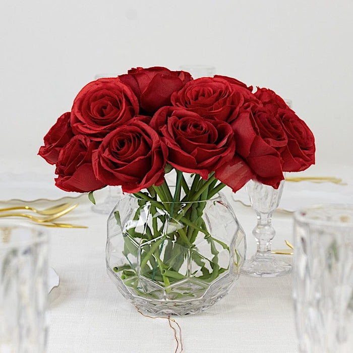 10 Pcs 12" in Realistic Silk Roses Artificial Flowers for Arrangements and Bouquets