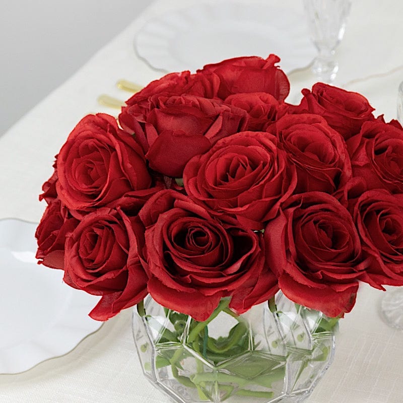 10 Pcs 12" in Realistic Silk Roses Artificial Flowers for Arrangements and Bouquets