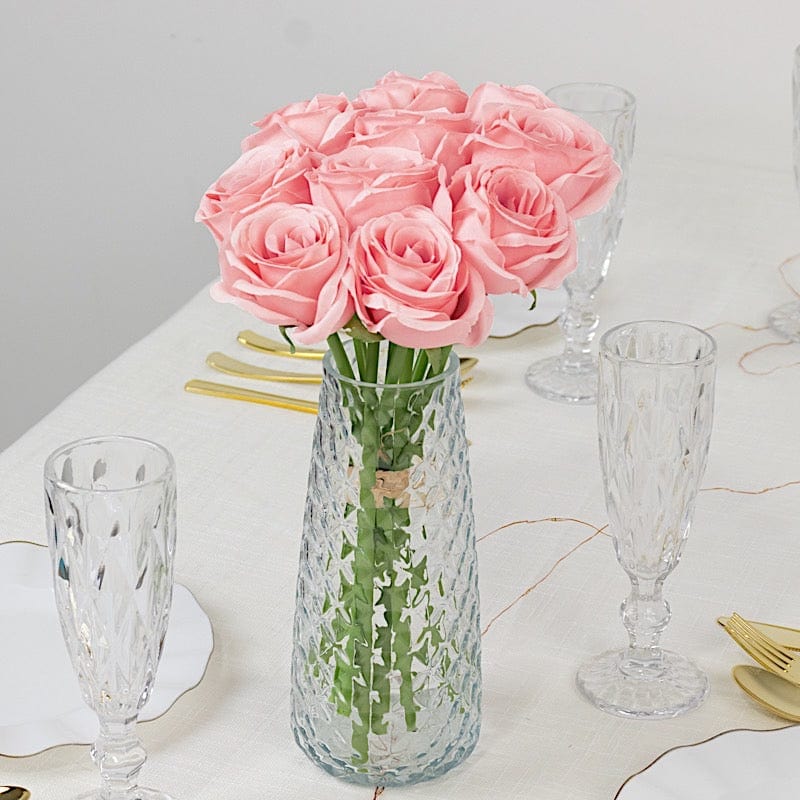 10 Pcs 12" in Realistic Silk Roses Artificial Flowers for Arrangements and Bouquets
