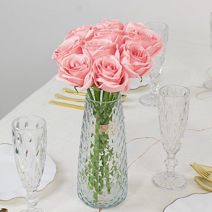 10 Pcs 12" in Realistic Silk Roses Artificial Flowers for Arrangements and Bouquets