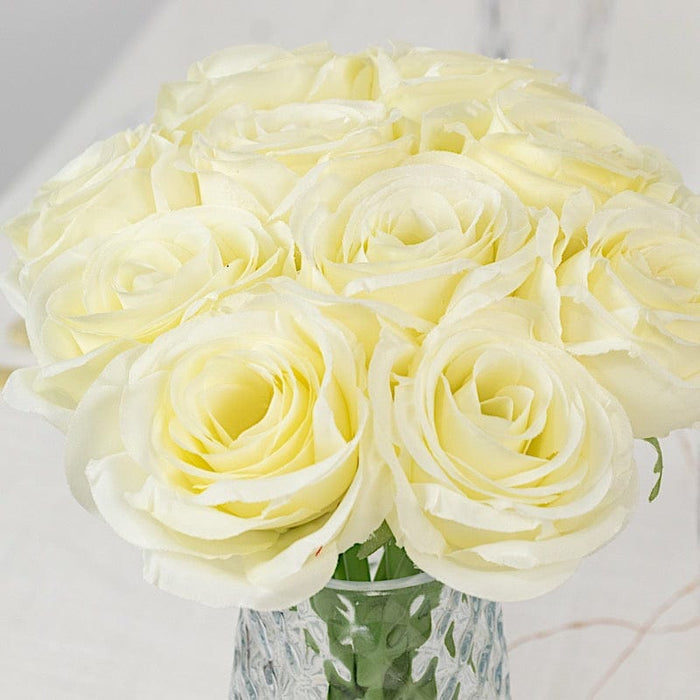 10 Pcs 12" in Realistic Silk Roses Artificial Flowers for Arrangements and Bouquets