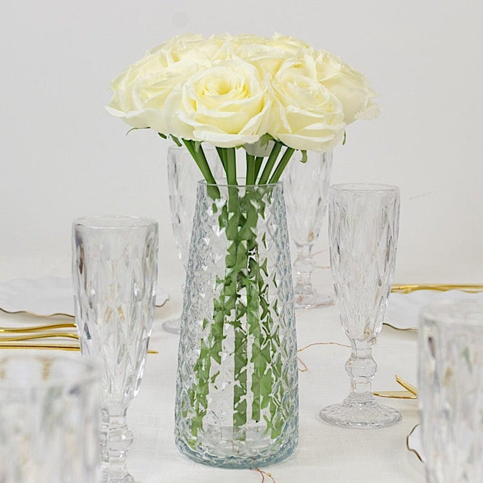 10 Pcs 12" in Realistic Silk Roses Artificial Flowers for Arrangements and Bouquets