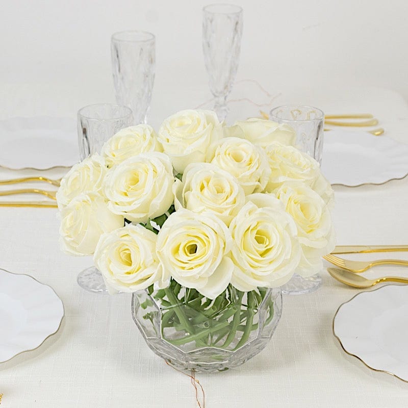 10 Pcs 12" in Realistic Silk Roses Artificial Flowers for Arrangements and Bouquets