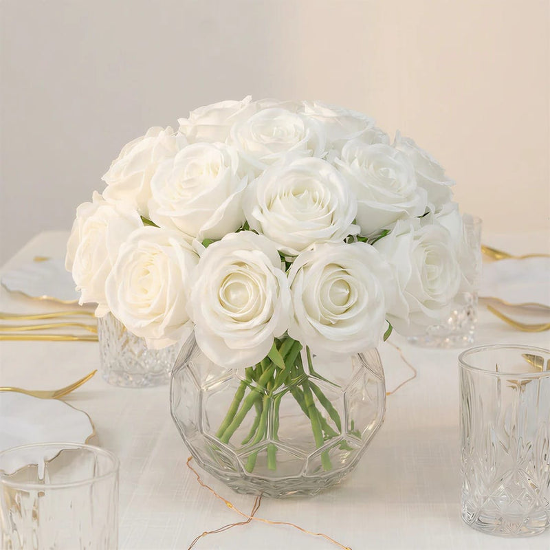 10 Pcs 12" in Realistic Silk Roses Artificial Flowers for Arrangements and Bouquets