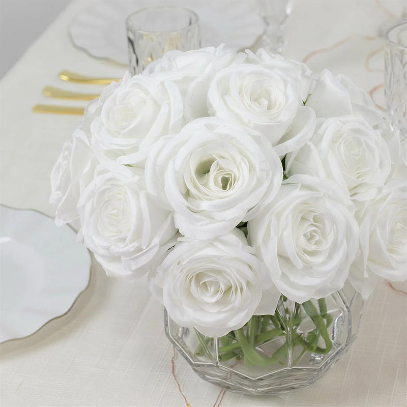 10 Pcs 12" in Realistic Silk Roses Artificial Flowers for Arrangements and Bouquets