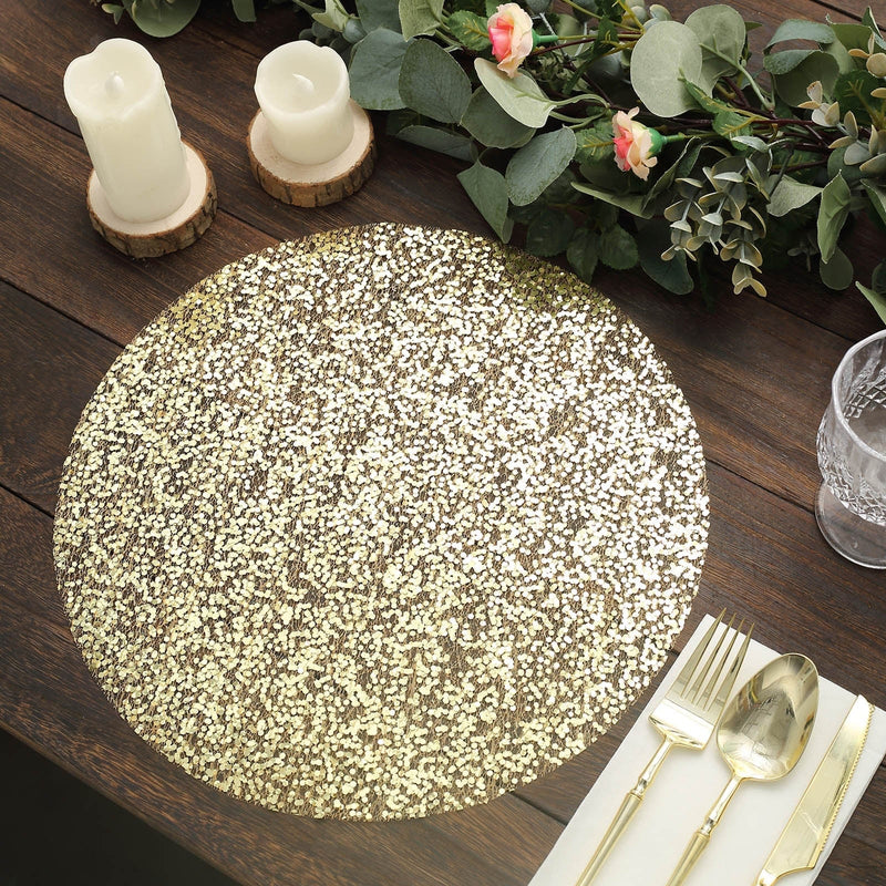 10 pcs 13" Metallic Sequin Mesh Table Placemats