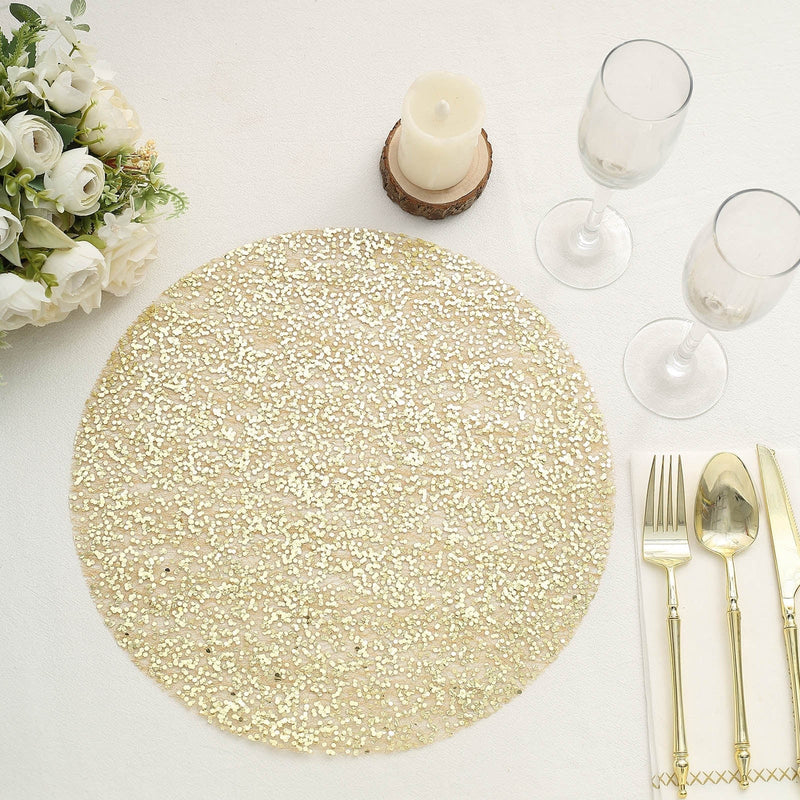 10 pcs 13" Metallic Sequin Mesh Table Placemats