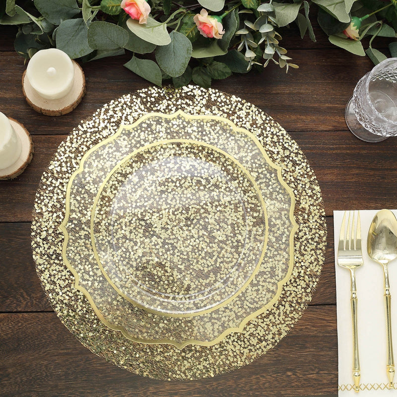 10 pcs 13" Metallic Sequin Mesh Table Placemats