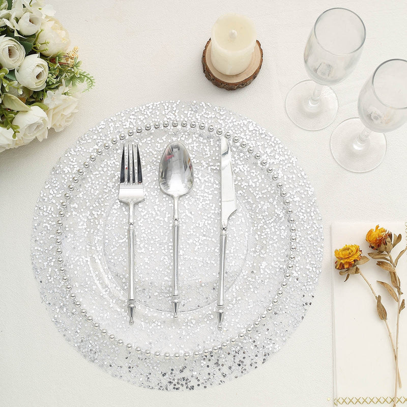 10 pcs 13" Metallic Sequin Mesh Table Placemats