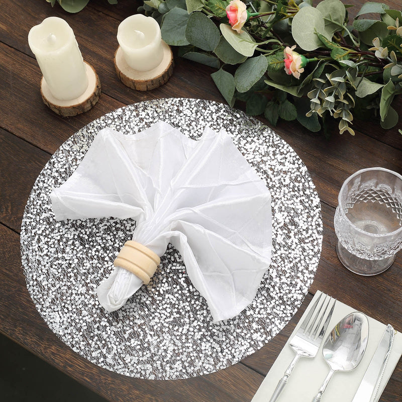 10 pcs 13" Metallic Sequin Mesh Table Placemats