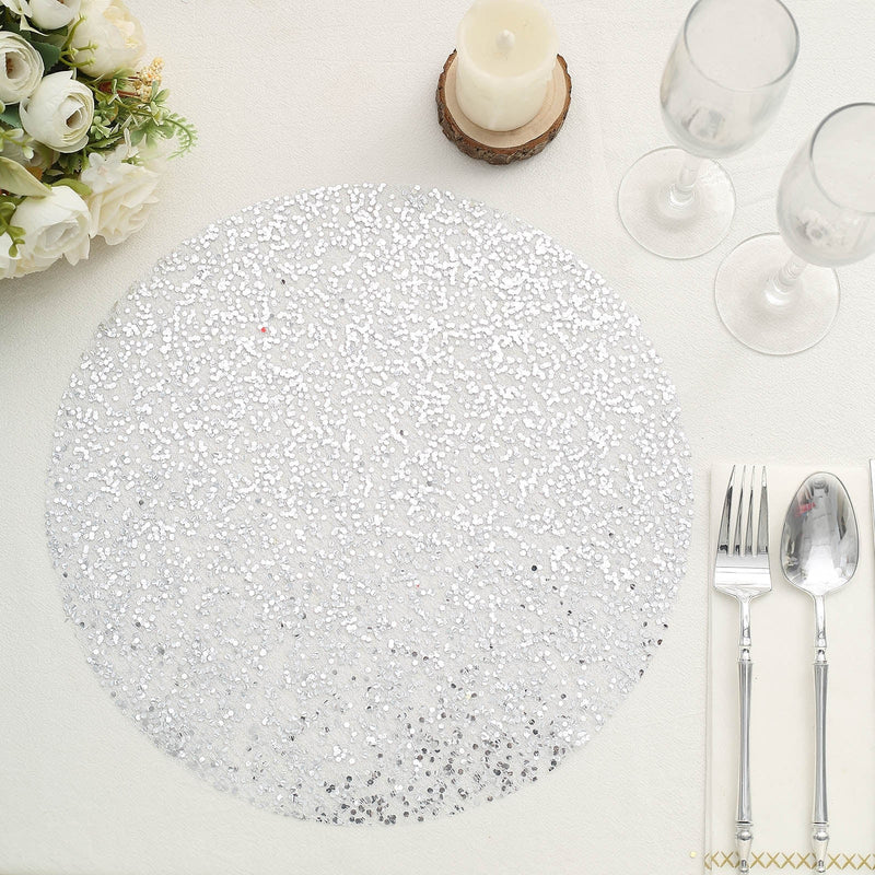 10 pcs 13" Metallic Sequin Mesh Table Placemats
