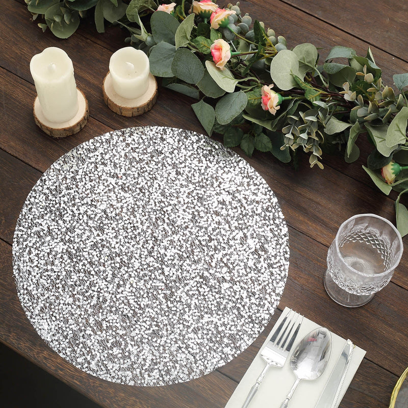10 pcs 13" Metallic Sequin Mesh Table Placemats