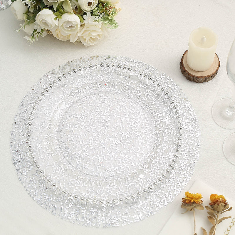 10 pcs 13" Metallic Sequin Mesh Table Placemats