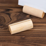 10 pcs 2"  Farmhouse Cylindrical Wooden Place Card Holders - Natural CARD_WOOD03_NAT