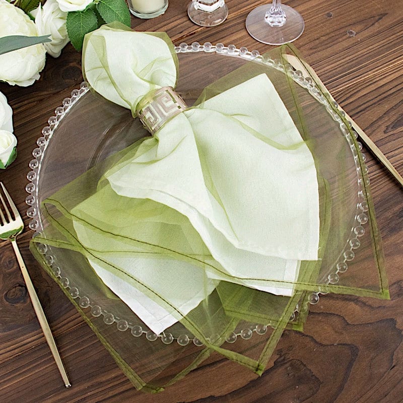 10 pcs 23" x  23' Sheer Organza Decorative Dinner Table Napkins