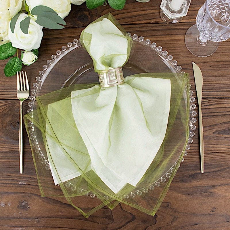 10 pcs 23" x  23' Sheer Organza Decorative Dinner Table Napkins