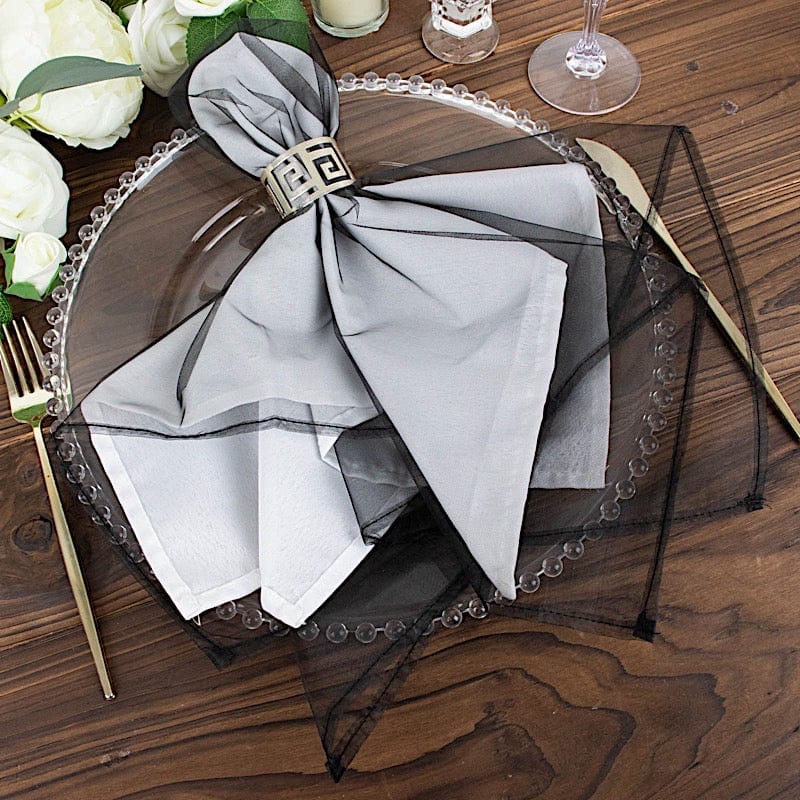 10 pcs 23" x  23' Sheer Organza Decorative Dinner Table Napkins